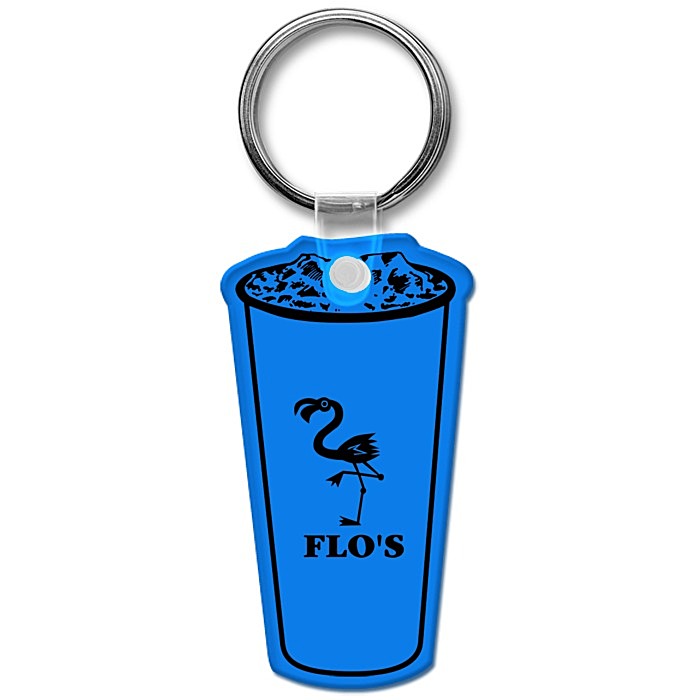 Custom Beverage Cup Soft Keychain - Translucent