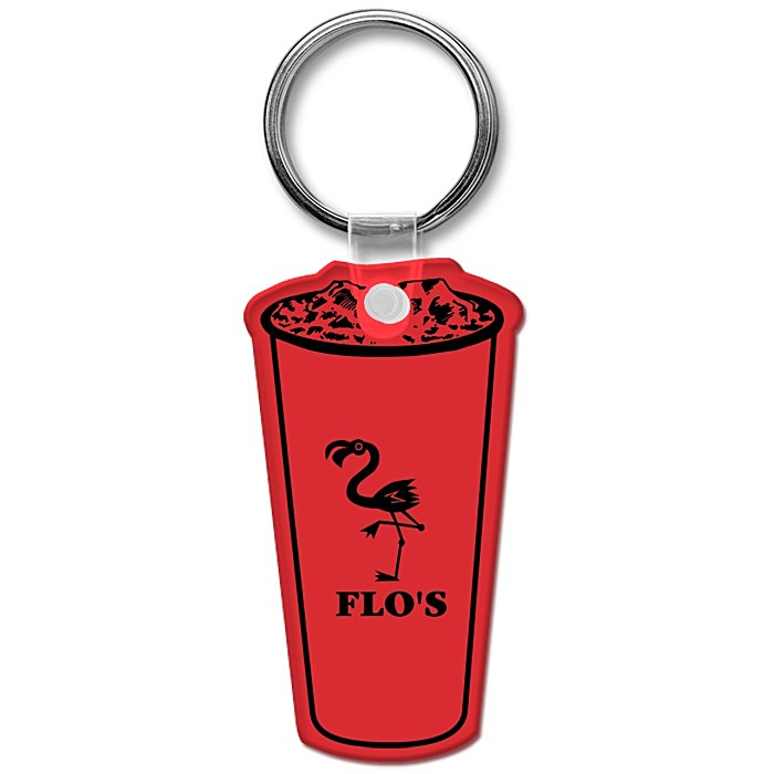 Custom Beverage Cup Soft Keychain - Translucent