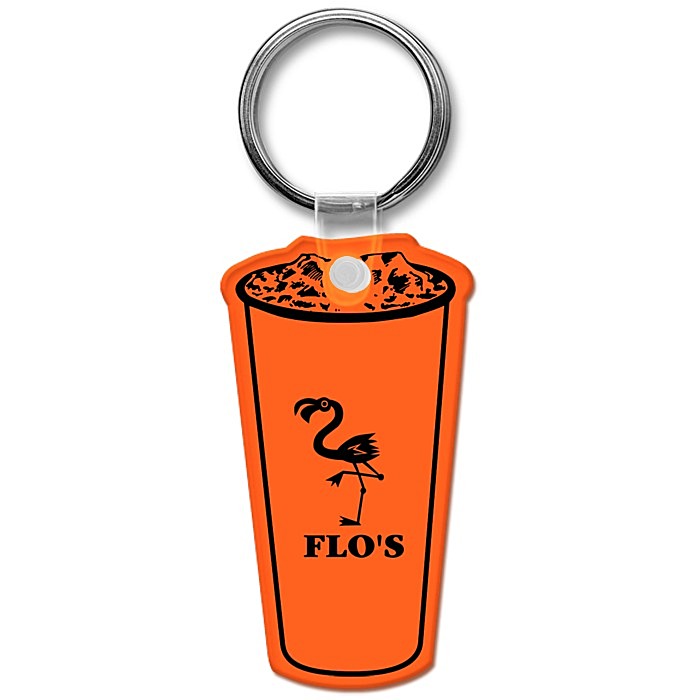 Custom Beverage Cup Soft Keychain - Translucent
