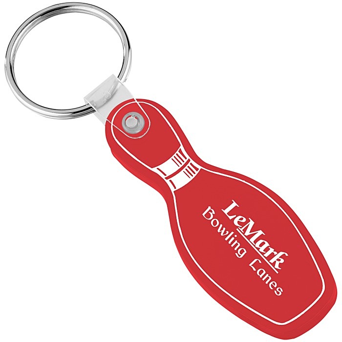 Custom Bowling Pin Soft Keychain - Translucent