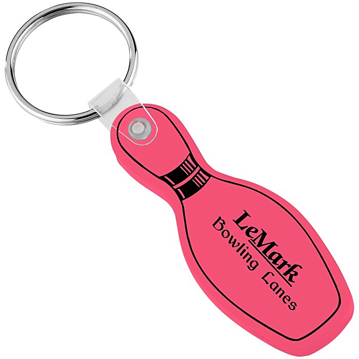 Custom Bowling Pin Soft Keychain - Translucent