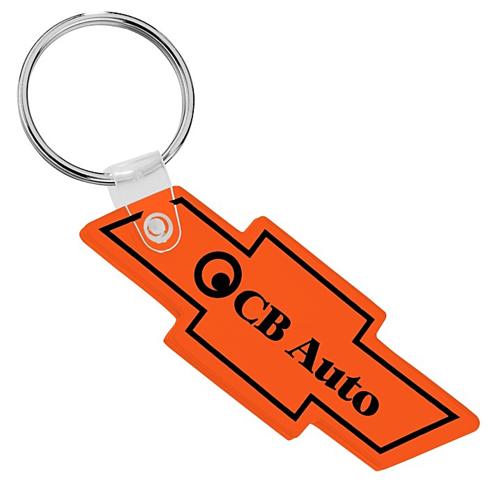 Custom Chevy Bow Tie Soft Keychain - Translucent