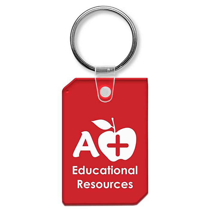 Custom Dimensional Rectangle Soft Keychain - Translucent