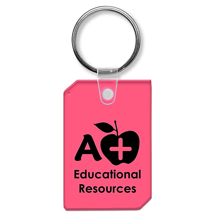 Custom Dimensional Rectangle Soft Keychain - Translucent