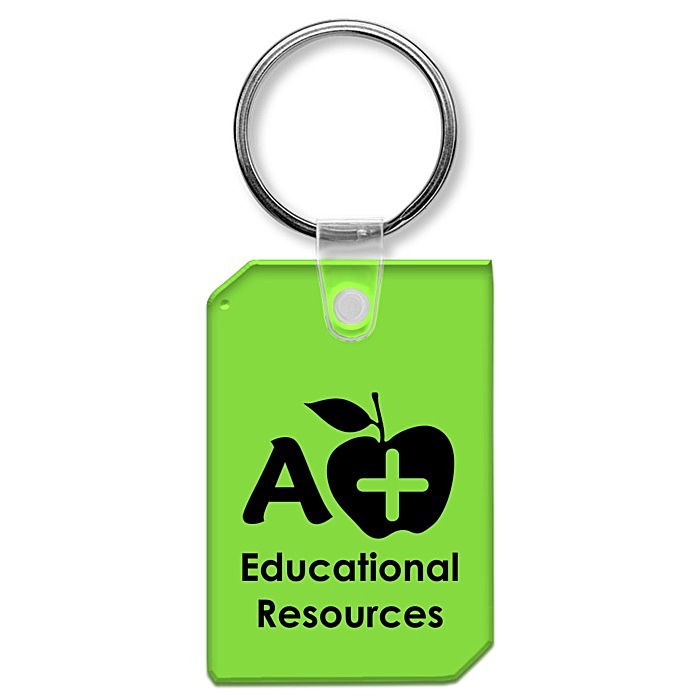 Custom Dimensional Rectangle Soft Keychain - Translucent