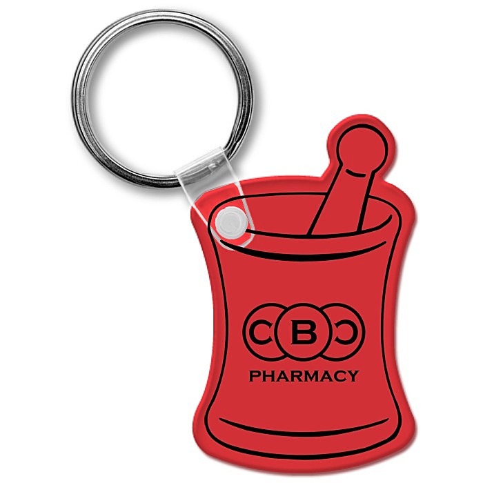 Custom Mortar & Pestle Soft Keychain - Translucent