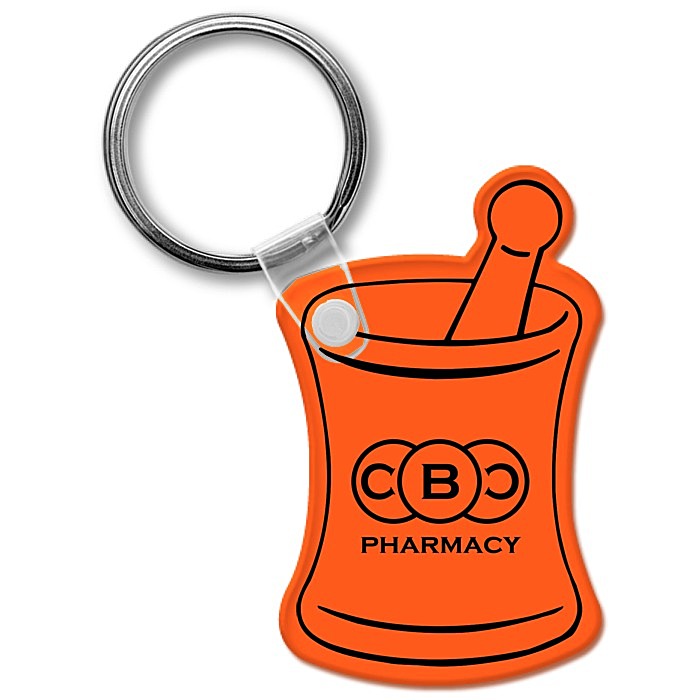 Custom Mortar & Pestle Soft Keychain - Translucent