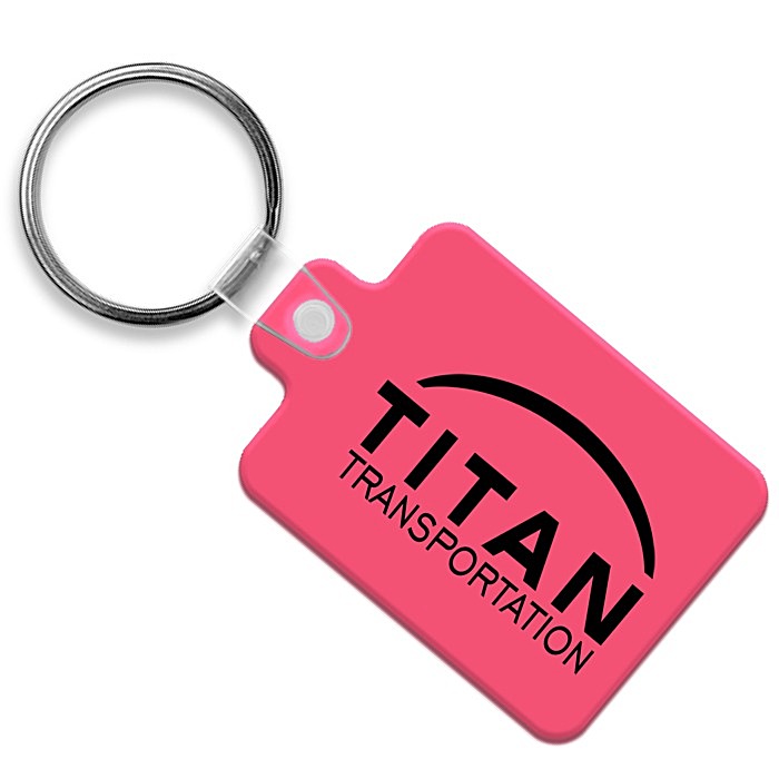 Custom Rectangle with Tab Soft Keychain - Translucent