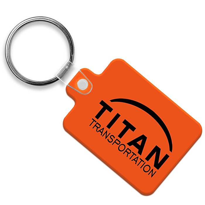 Custom Rectangle with Tab Soft Keychain - Translucent
