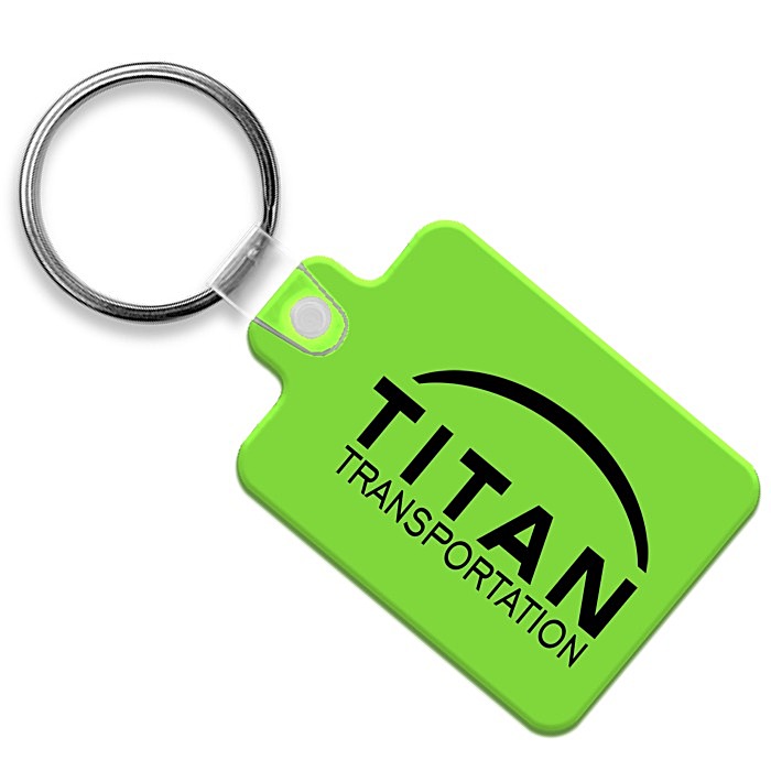 Custom Rectangle with Tab Soft Keychain - Translucent