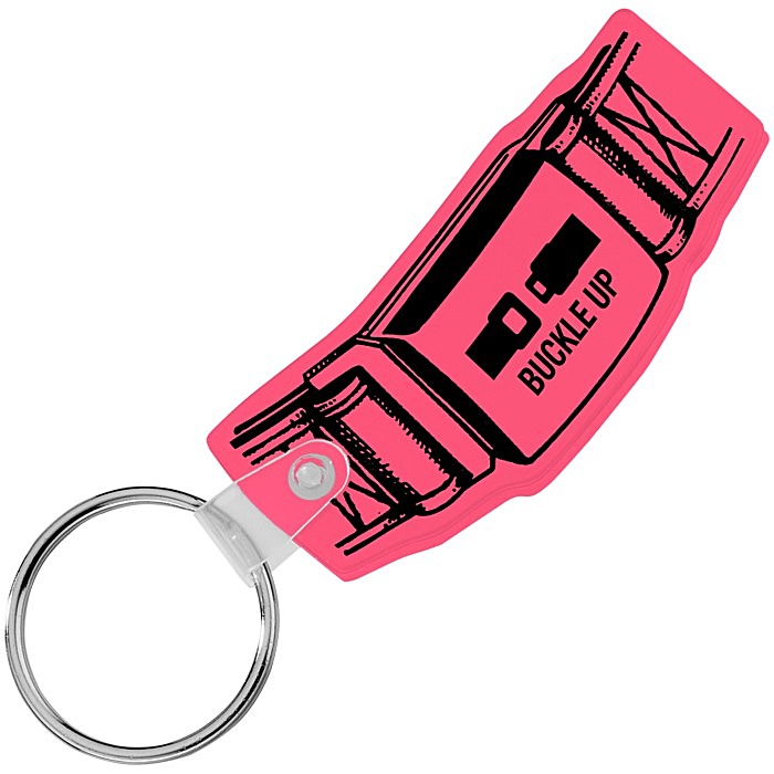 Custom Safety Belt Soft Keychain - Translucent