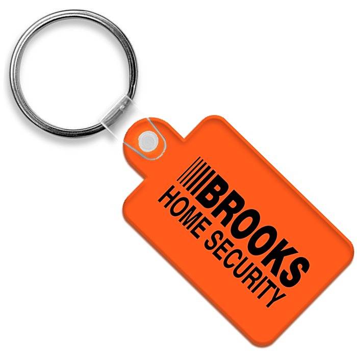 Custom Small Rectangle with Tab Soft Keychain - Translucent