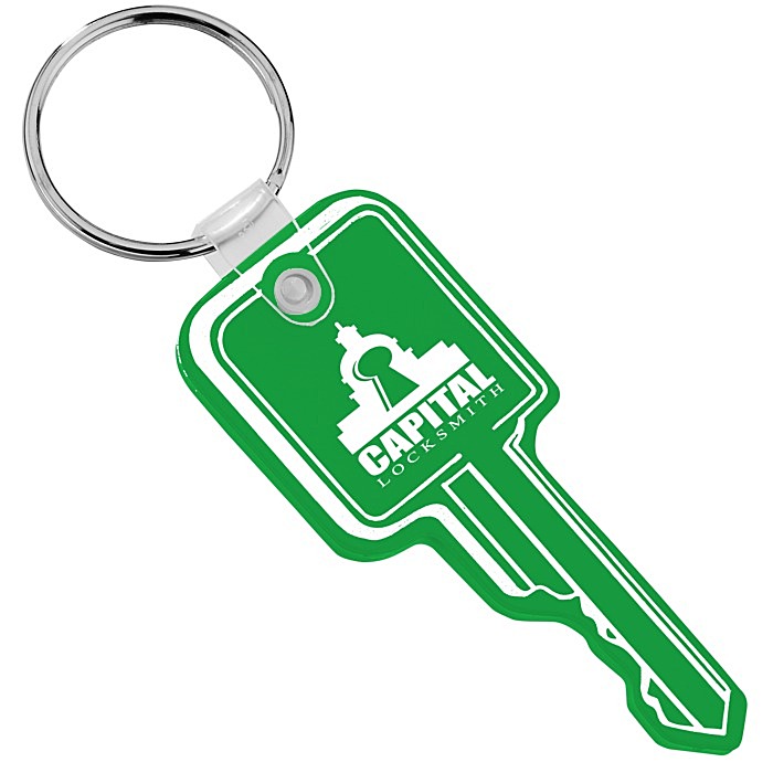 Custom Square Head Key Soft Keychain - Translucent