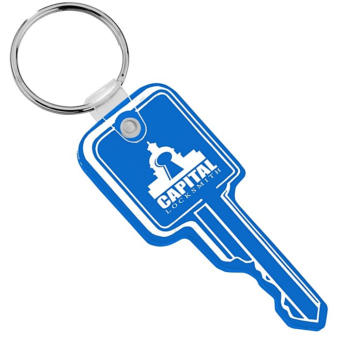 Custom Square Head Key Soft Keychain - Translucent