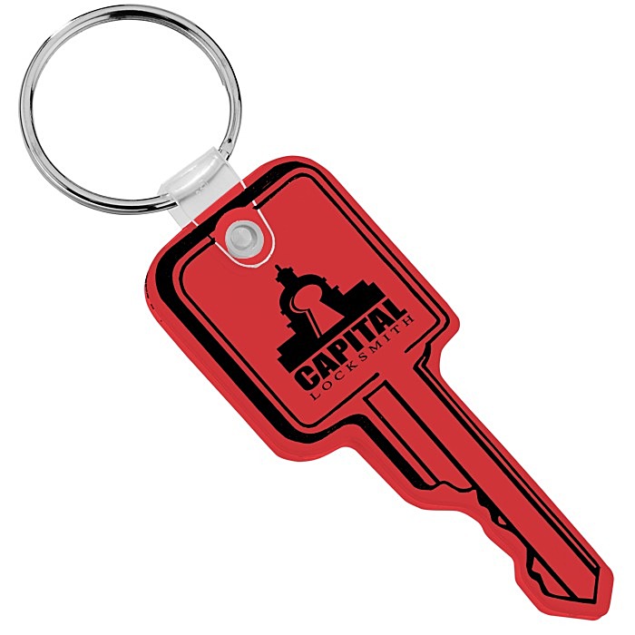 Custom Square Head Key Soft Keychain - Translucent