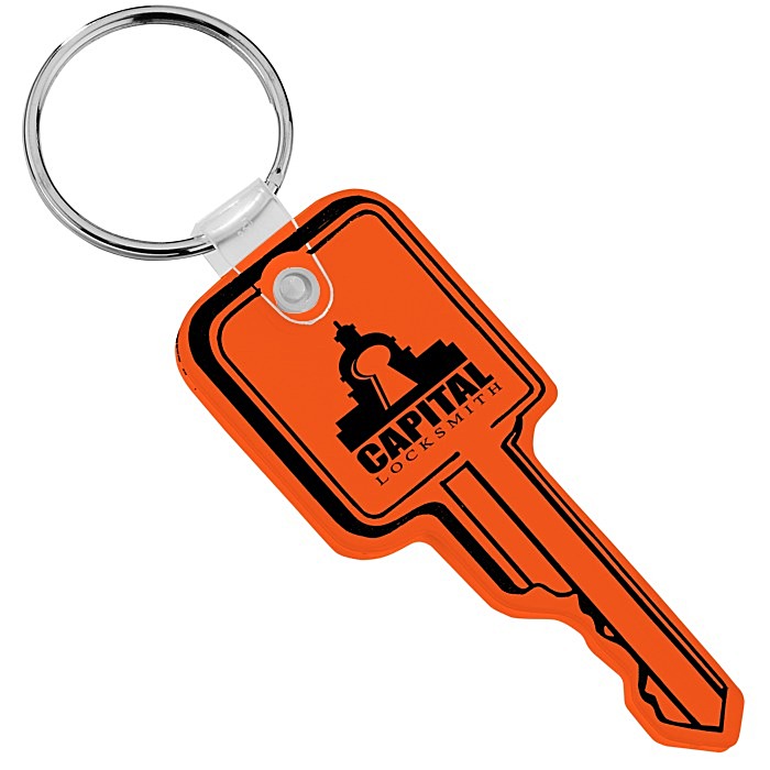 Custom Square Head Key Soft Keychain - Translucent