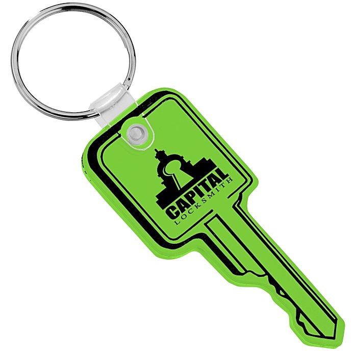 Custom Square Head Key Soft Keychain - Translucent