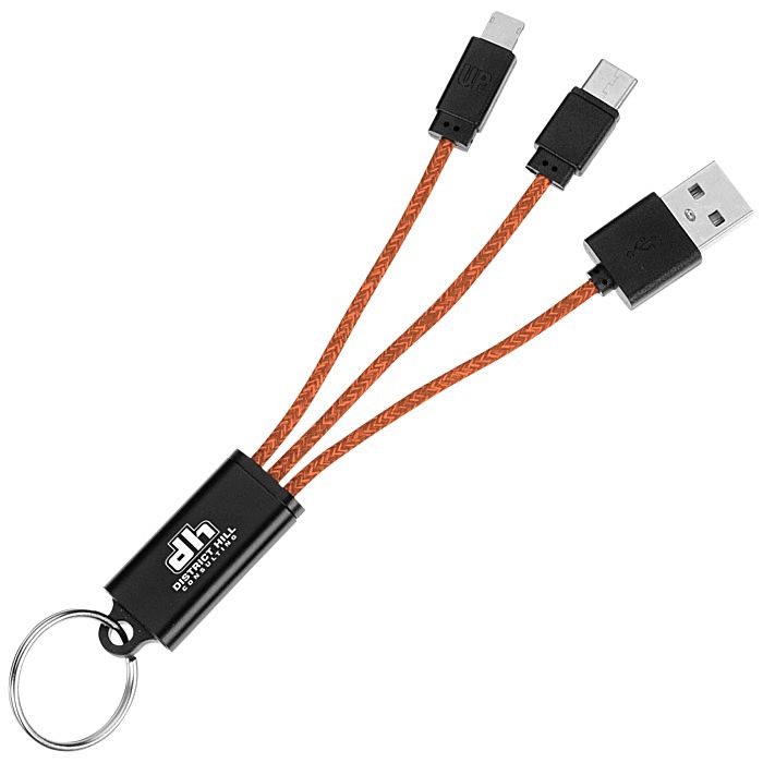 Custom Ridge Line Charging Cable Keychain