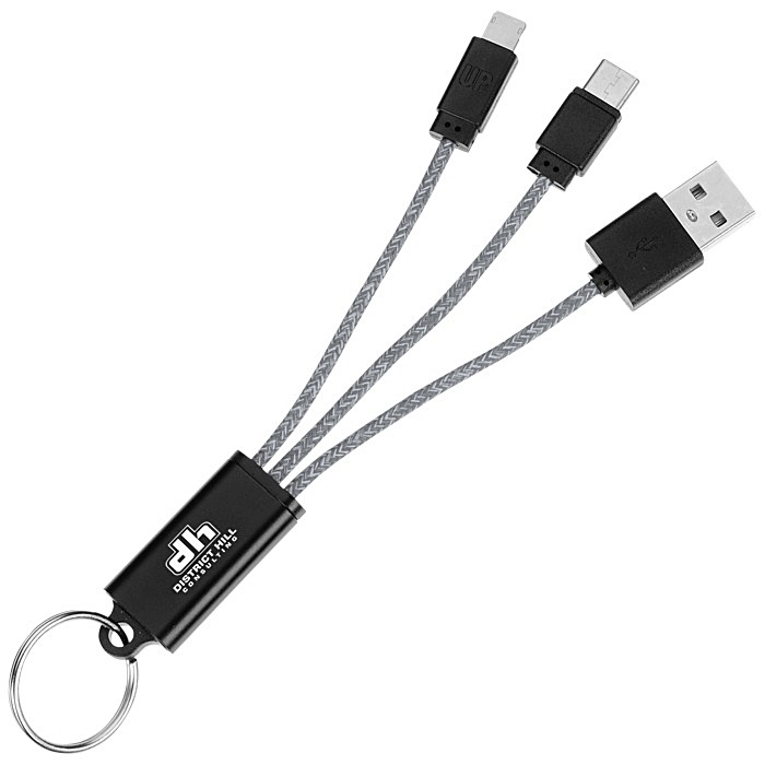 Custom Ridge Line Charging Cable Keychain
