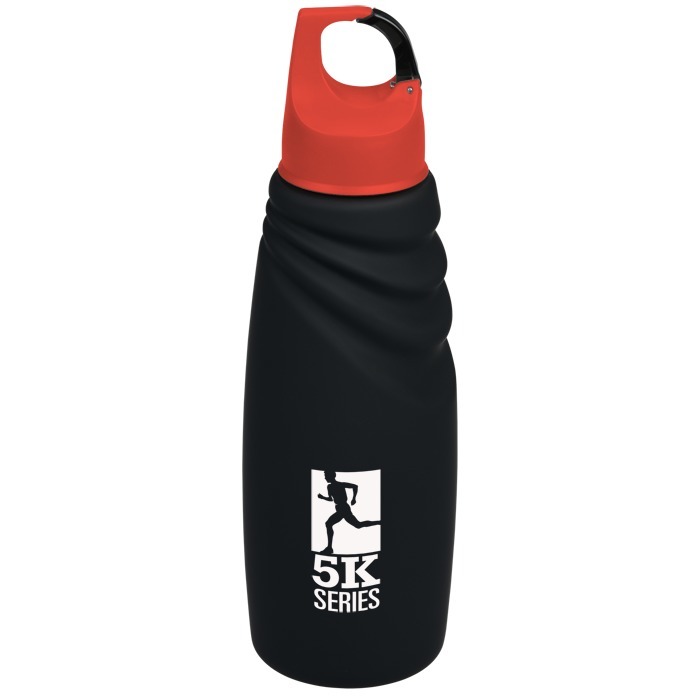 Custom Crest Carabiner Matte Water Bottle - 22 ounces