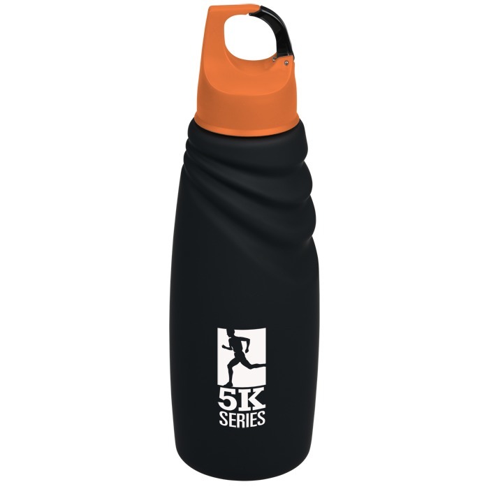 Custom Crest Carabiner Matte Water Bottle - 22 ounces