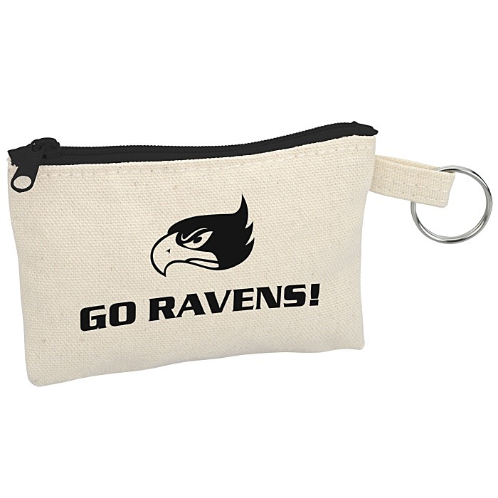 Custom Chroma Zip Cotton Key Ring Pouch