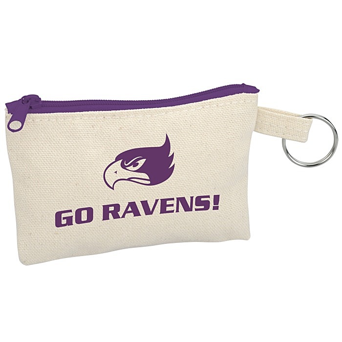 Custom Chroma Zip Cotton Key Ring Pouch