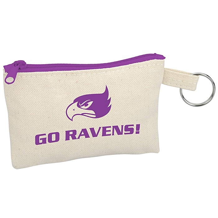 Custom Chroma Zip Cotton Key Ring Pouch