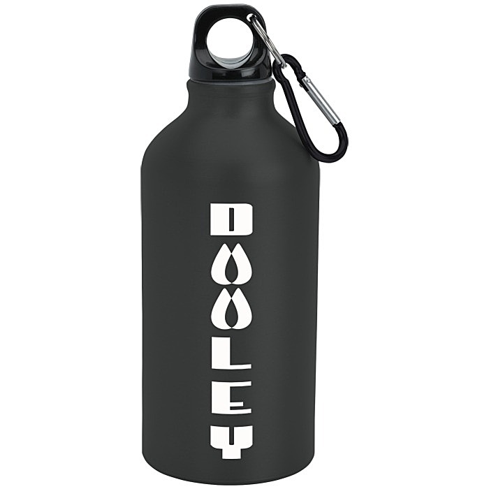 Custom Aluminum Water Bottle with Carabiner - 16 oz - Matte