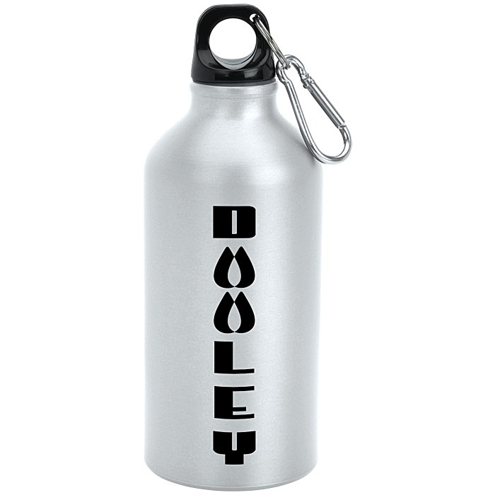 Custom Aluminum Water Bottle with Carabiner - 16 oz - Matte