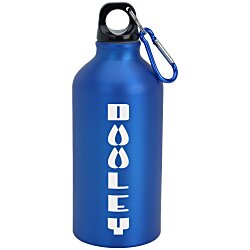 Custom Aluminum Water Bottle with Carabiner - 16 oz - Matte