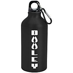 Custom Aluminum Water Bottle with Carabiner - 16 oz - Matte - 24 hr