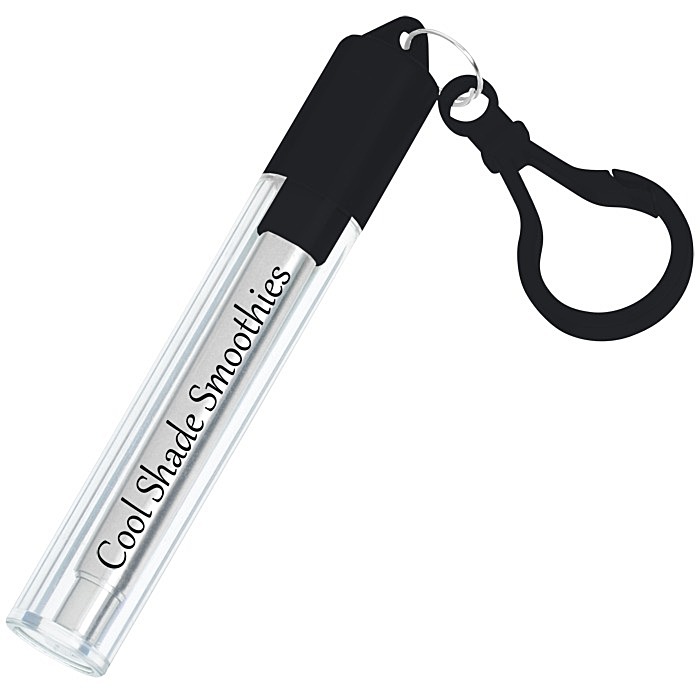 Custom Telescopic Stainless Straw in Carabiner Case