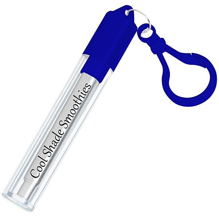 Custom Telescopic Stainless Straw in Carabiner Case