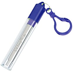 Custom Telescopic Stainless Straw in Carabiner Case - Laser Engraved