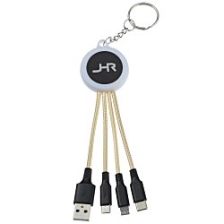 Custom Colour Changing Light-Up Logo Charging Cable Keychain