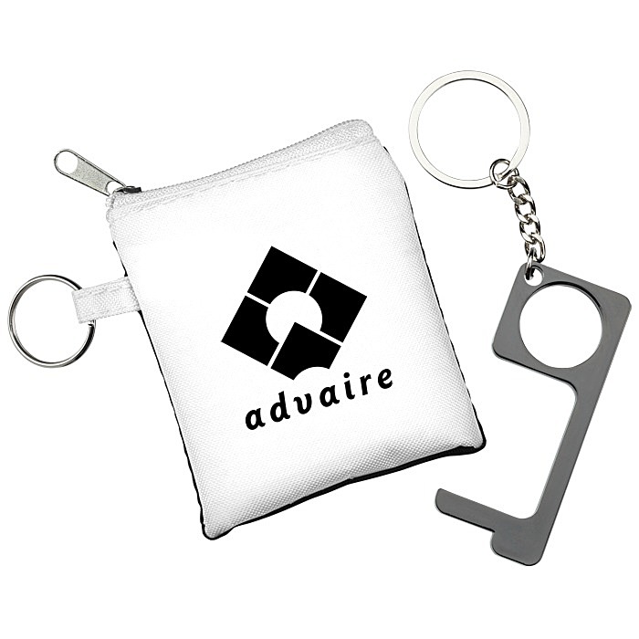 Custom No Contact Keychain with Pouch