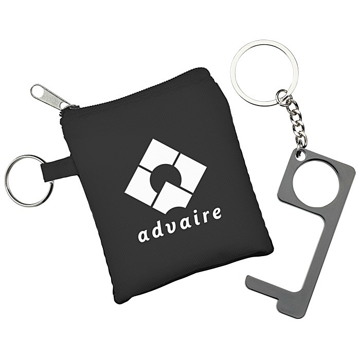 Custom No Contact Keychain with Pouch