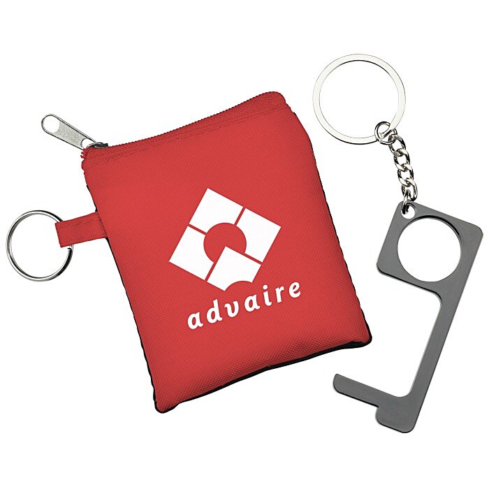 Custom No Contact Keychain with Pouch