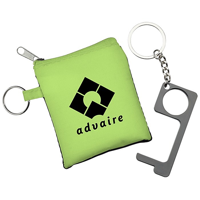 Custom No Contact Keychain with Pouch