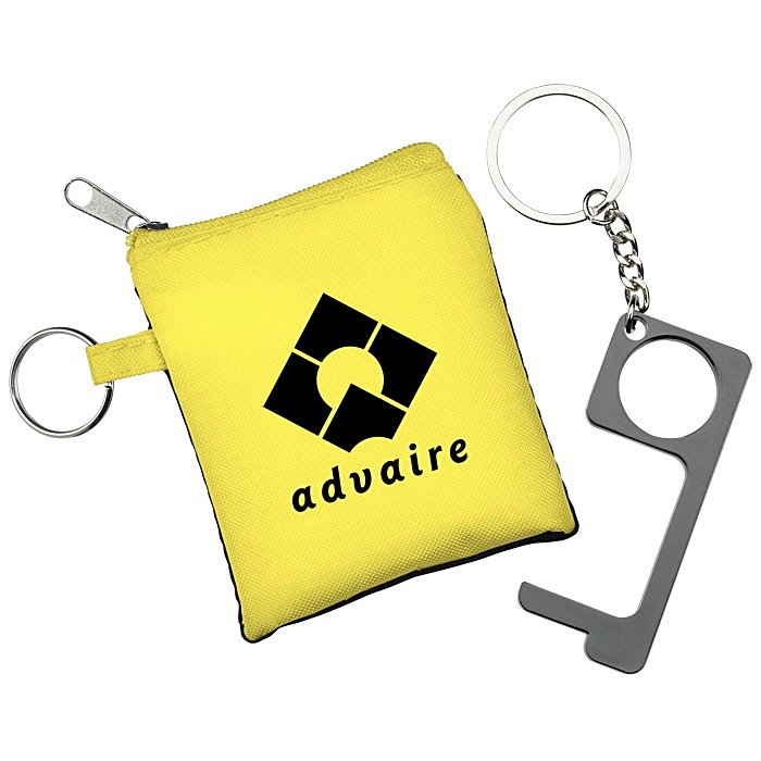 Custom No Contact Keychain with Pouch