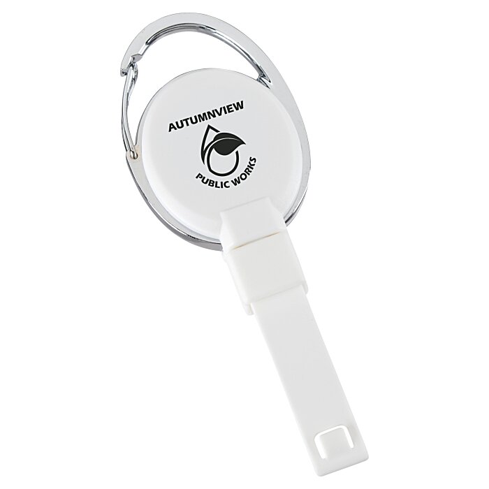 Custom Replay Carabiner Retractable Badge Holder with Slip Clip - Opaque