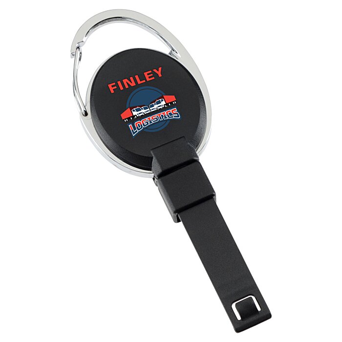 Custom Replay Carabiner Retractable Badge Holder with Slip Clip - Opaque- Full Colour