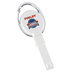 Custom Replay Carabiner Retractable Badge Holder with Slip Clip - Opaque- Full Colour