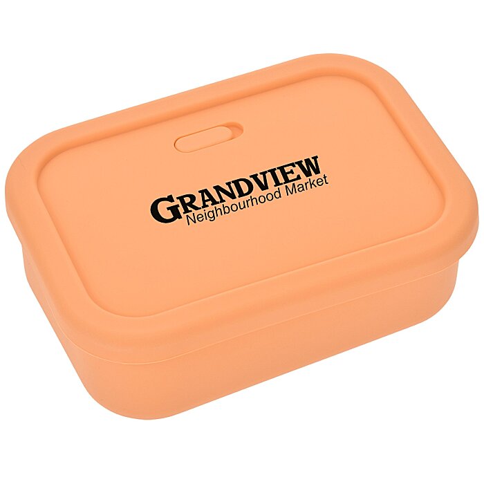 Custom Silicone Rectangle Food Container with Air Valve - 24 oz