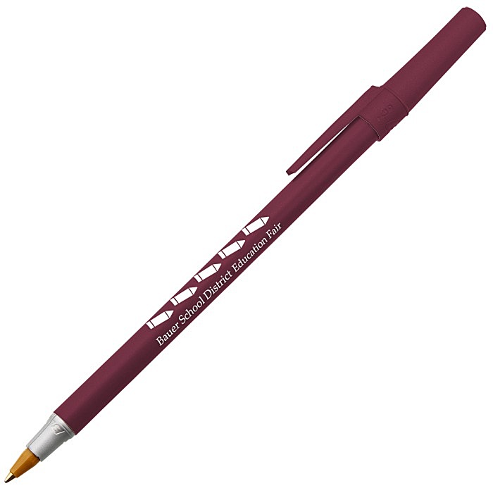 Custom Bic Round Stic Pen - Metallic