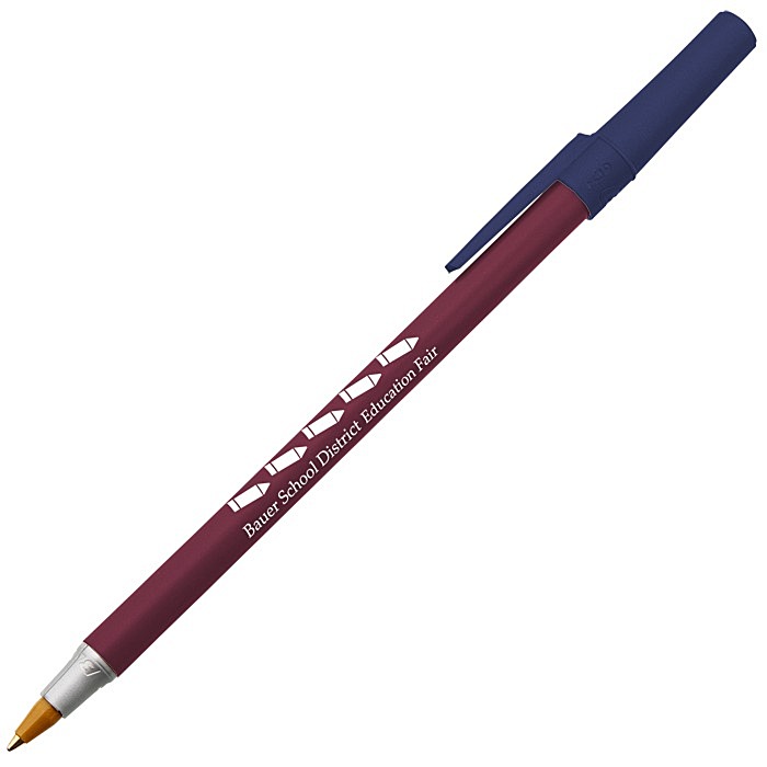 Custom Bic Round Stic Pen - Metallic