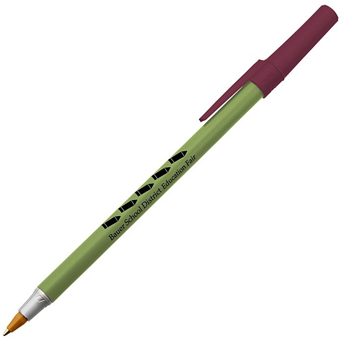 Custom Bic Round Stic Pen - Metallic
