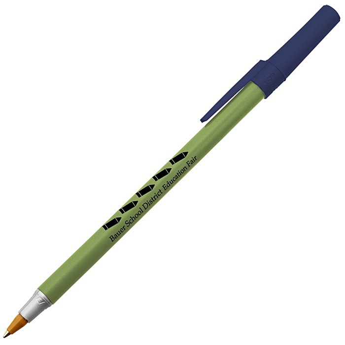 Custom Bic Round Stic Pen - Metallic
