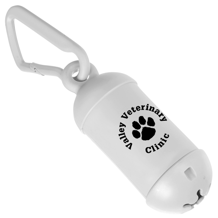 Custom Bag Dispenser with Carabiner - Opaque